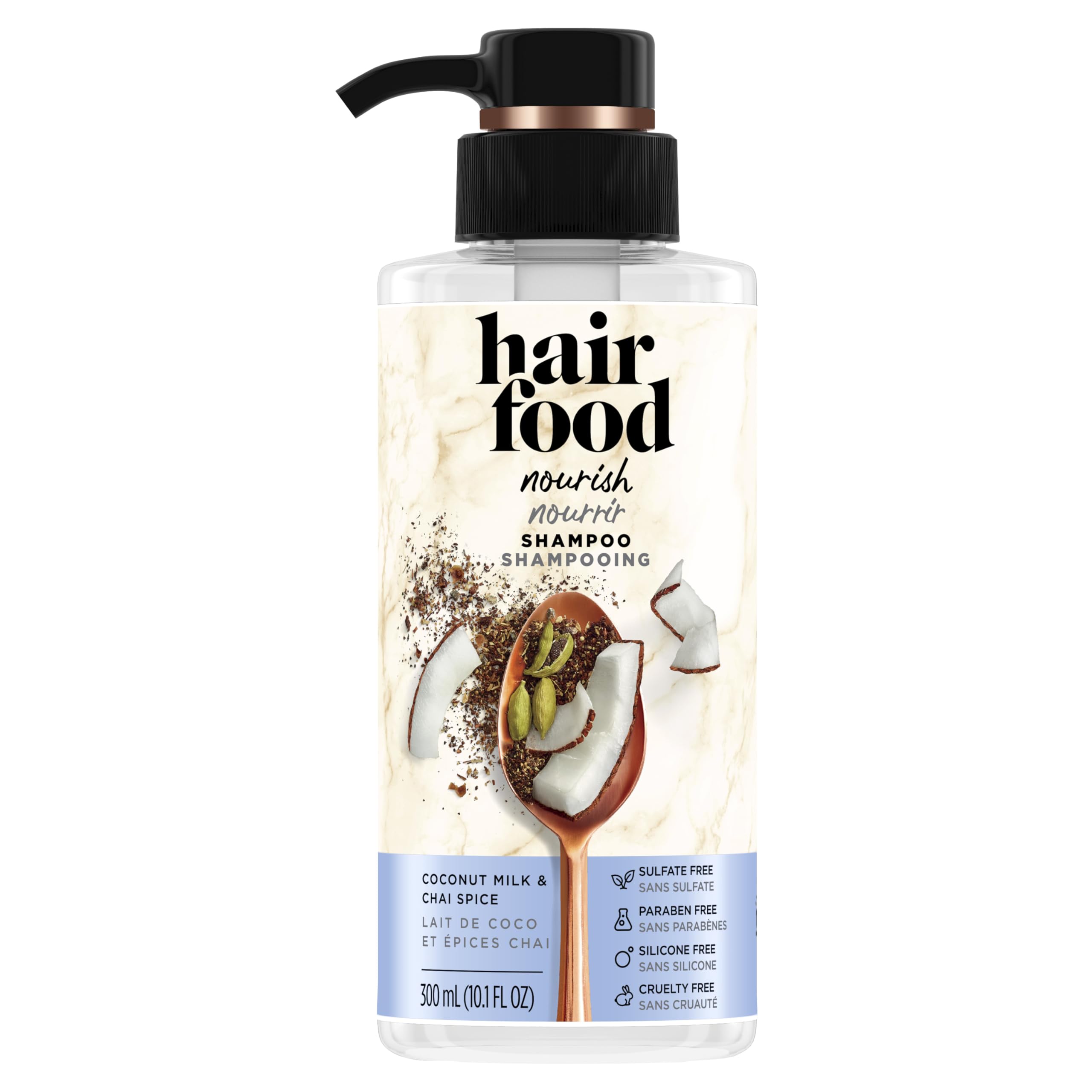 Hair Food Coconut Milk Chai Spice bottle; nourishing cleanse for daily hair care