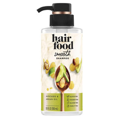 Hair Food Shampoo avocado-argan-oil bottle demonstrates a nourishing daily cleanse.