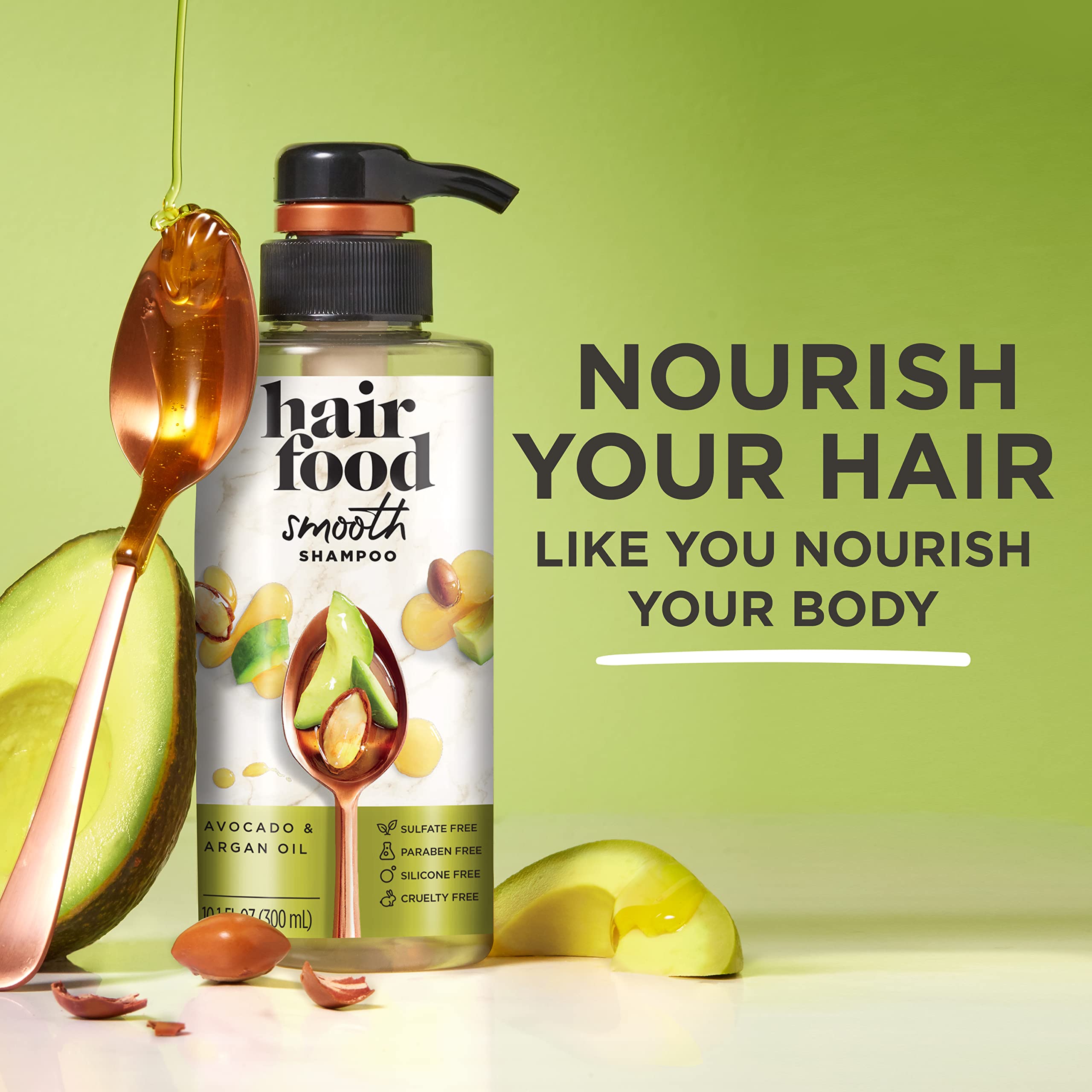 Hair Food Shampoo soft-touchable-hair model shows soft, manageable strands after wash.