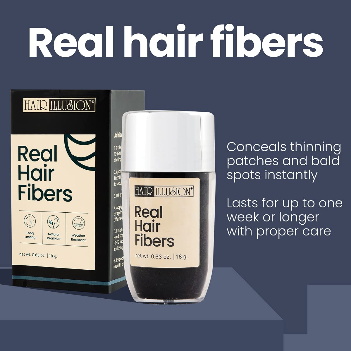 Hair Illusion Black 18-gram pack ready for daily use
