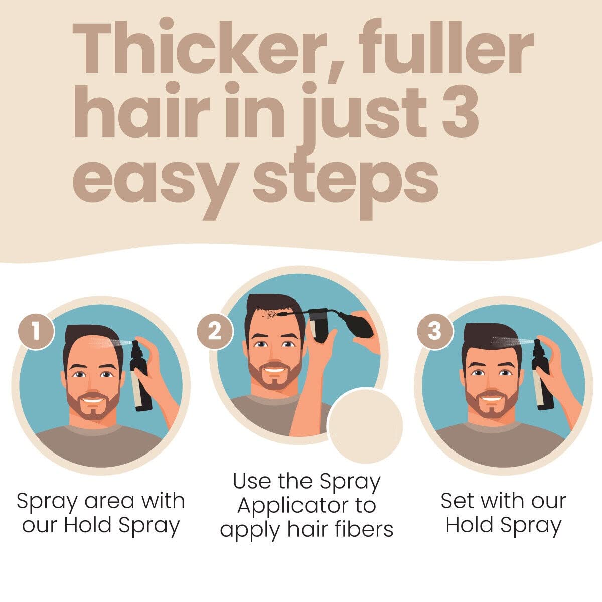 Hair Illusion applicator for precise fiber placement