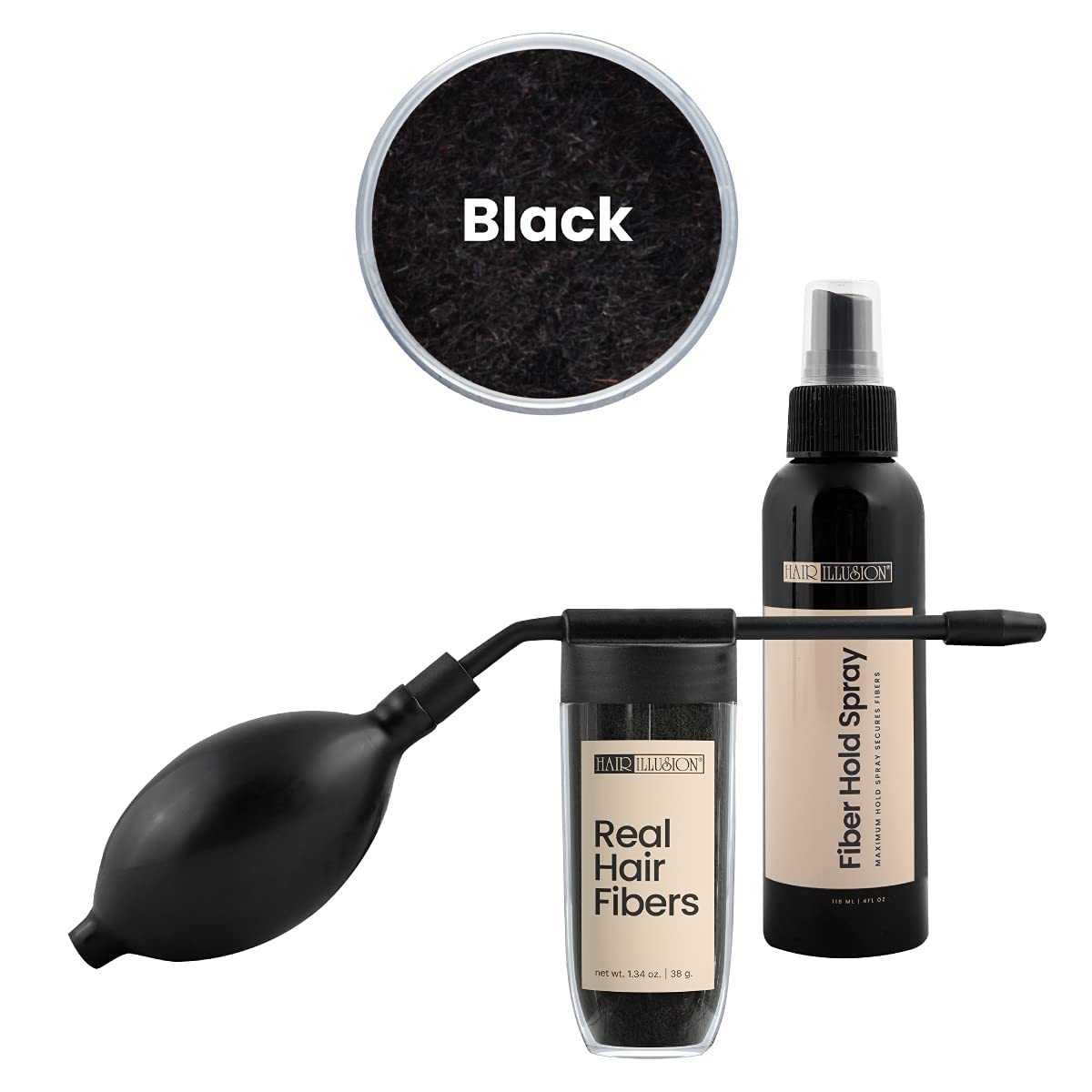 Hair Illusion fibers improve patchy beard appearance with natural blend