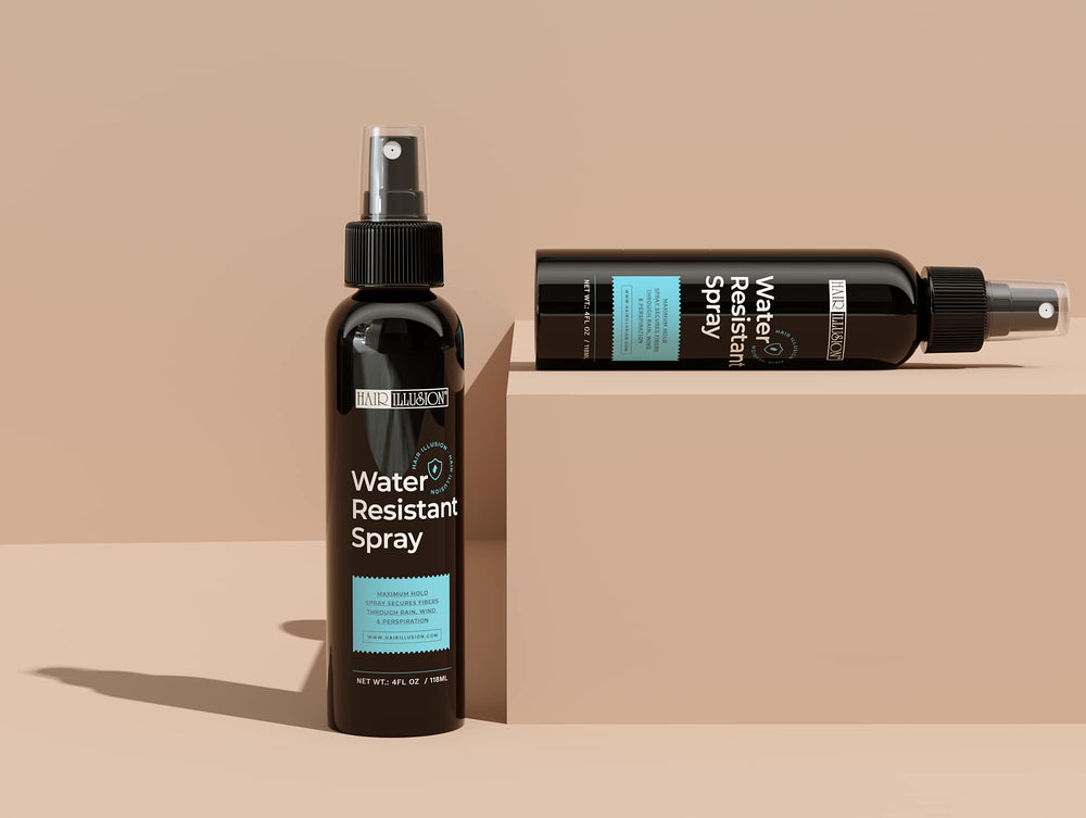 Hair Illusion easy-apply mist demonstrates quick styling touch-ups when on the go