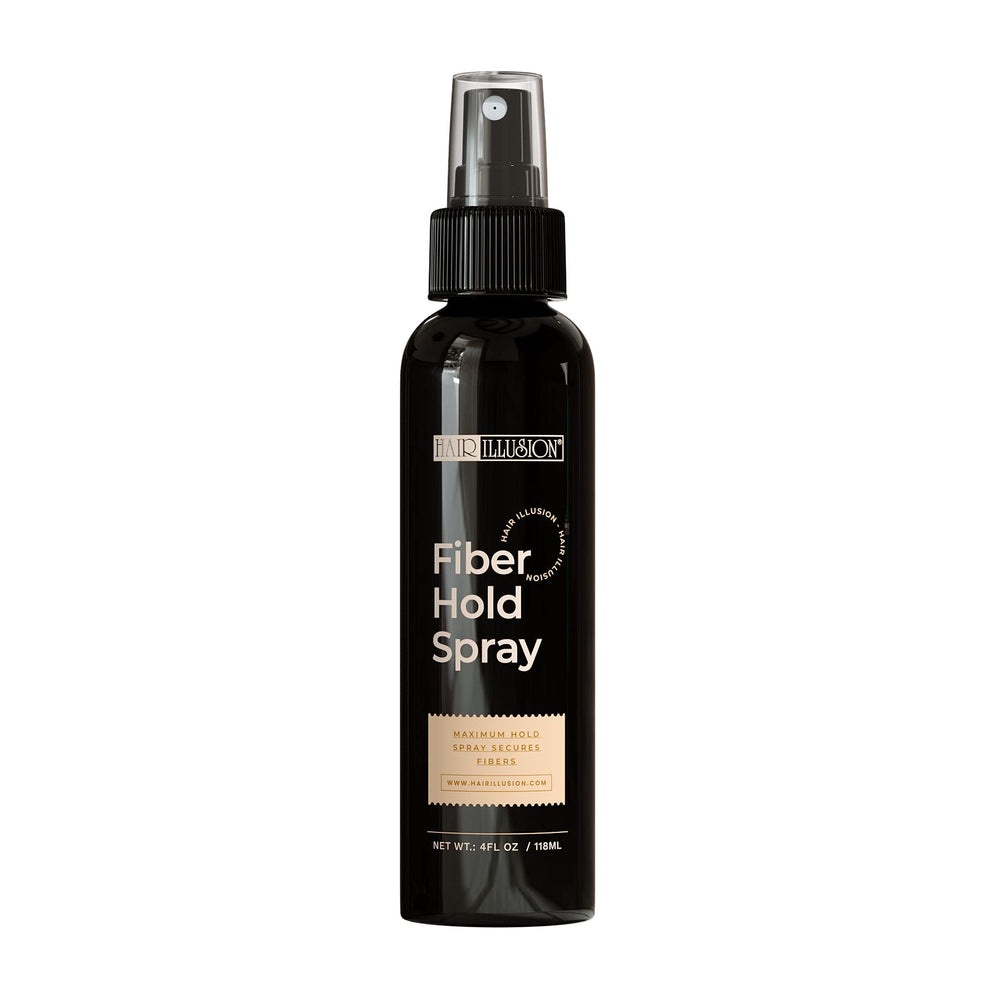 Close-up of real fibers blending with hair for discreet coverage by Hair Illusion.