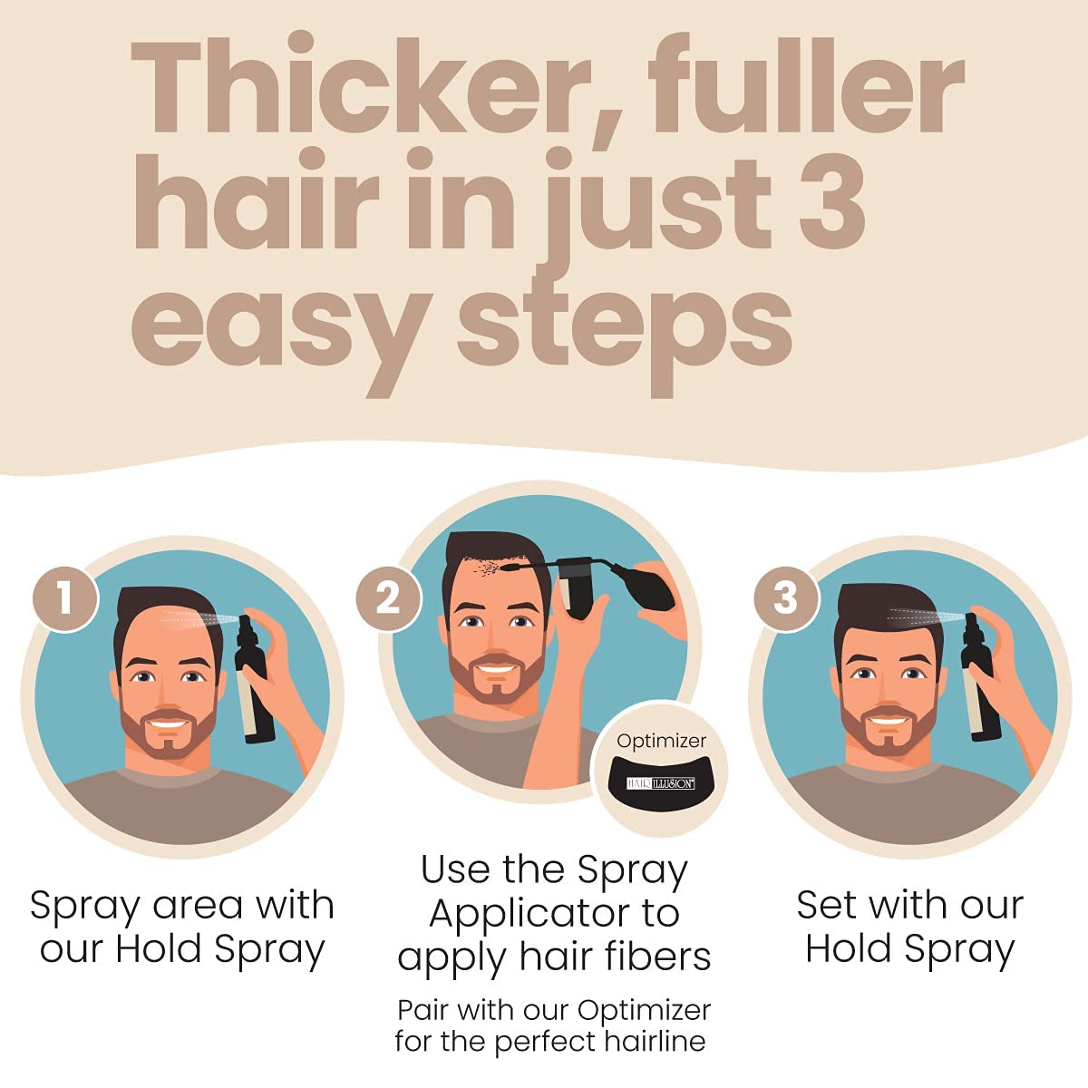 Hair Illusion patchy beard fibers for grooming touch-ups