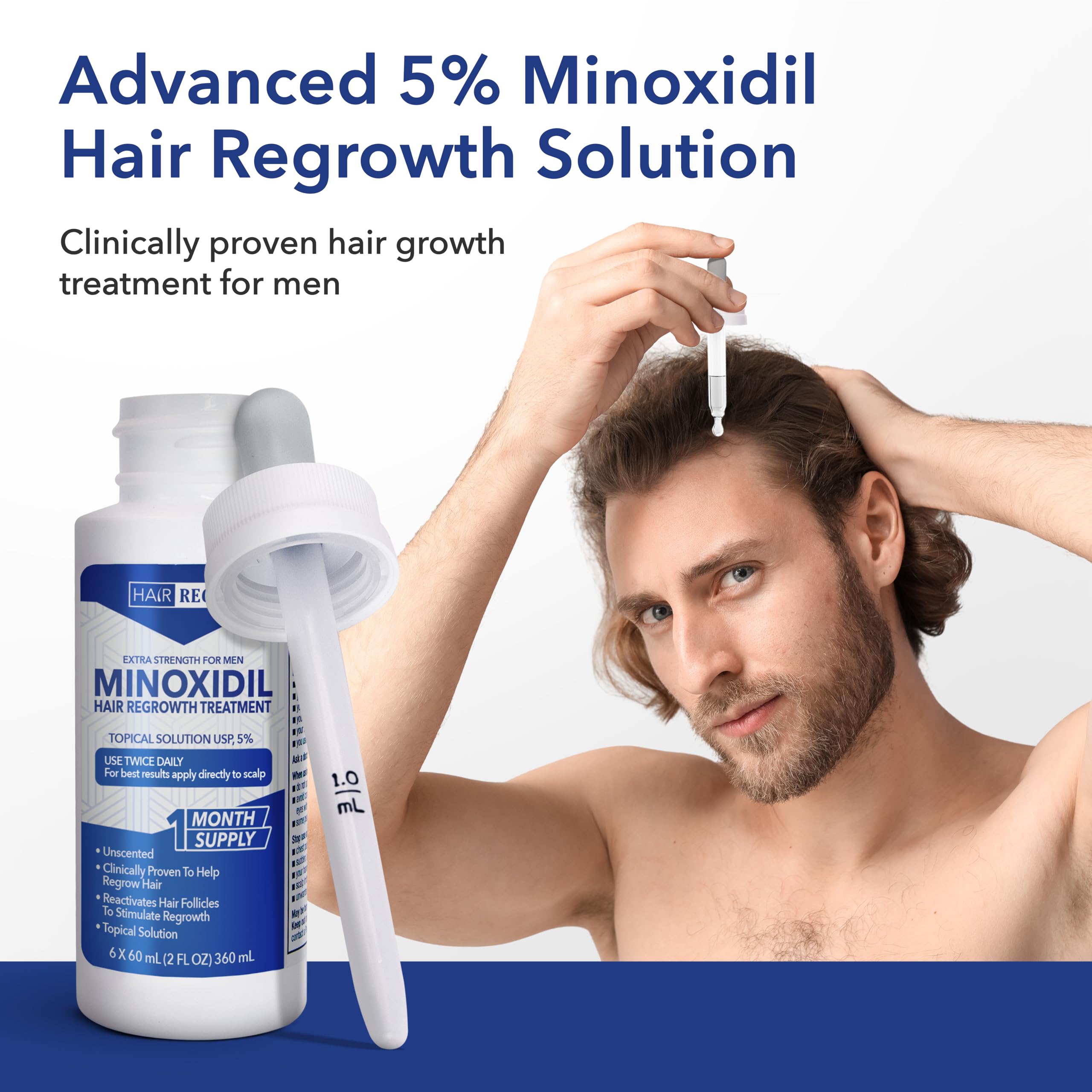 Hair Regen Minoxidil care instructions emphasize upright storage and clean dropper.