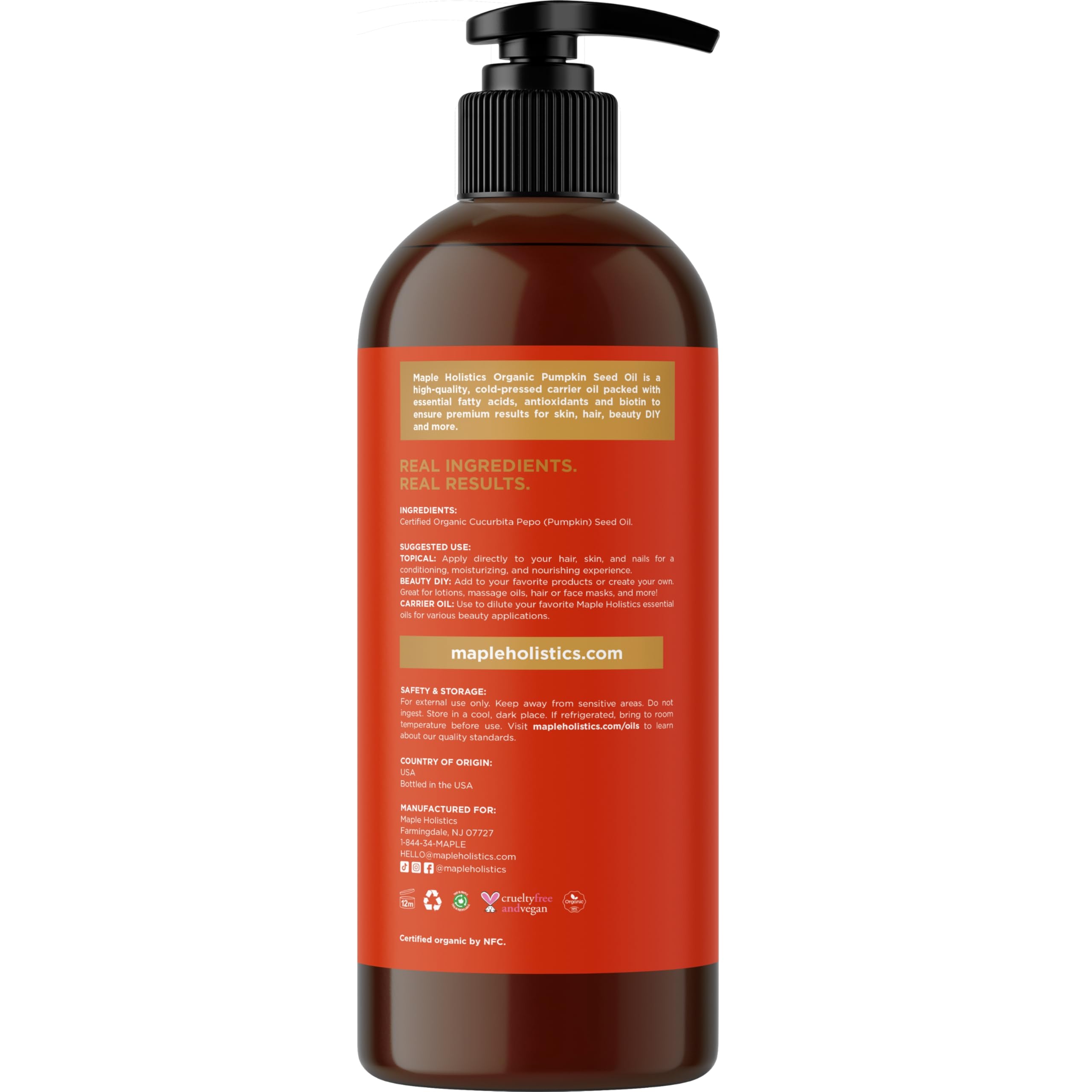Hair and scalp hydration with pumpkin seed oil for smoother strands