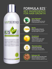 Hair Science Formula 82S lather action demonstrates a rich, gentle cleanse for sensitive scalps.