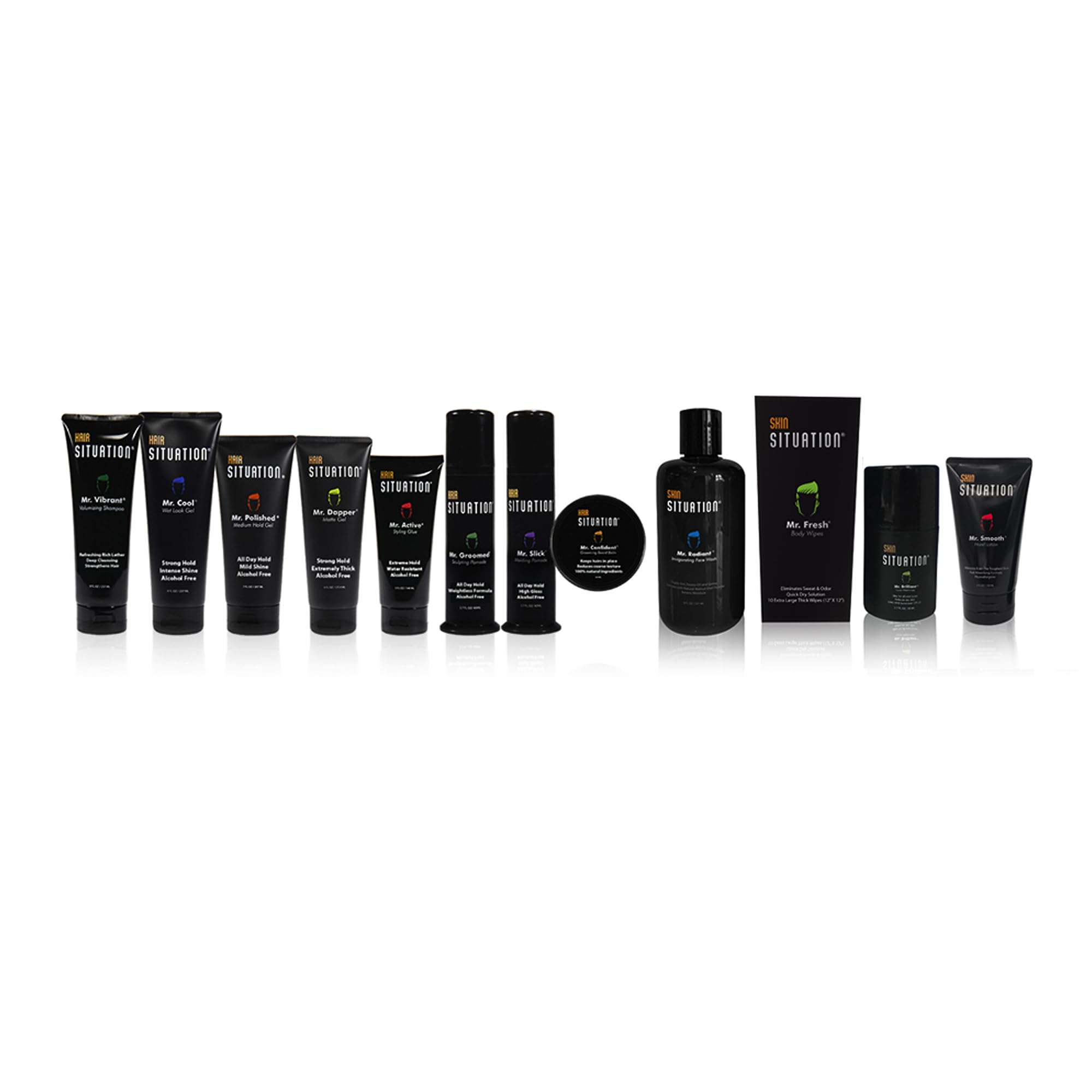 Hair Situation Mr. Cool Wet Look Gel 8oz packaging for daily grooming.
