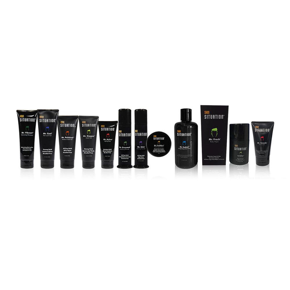 Hair Situation Mr. Cool Wet Look Gel 8oz packaging for daily grooming.