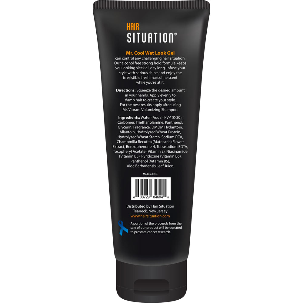 Hair Situation Mr. Cool Wet Look Gel anti-humidity feature shown for humid days.