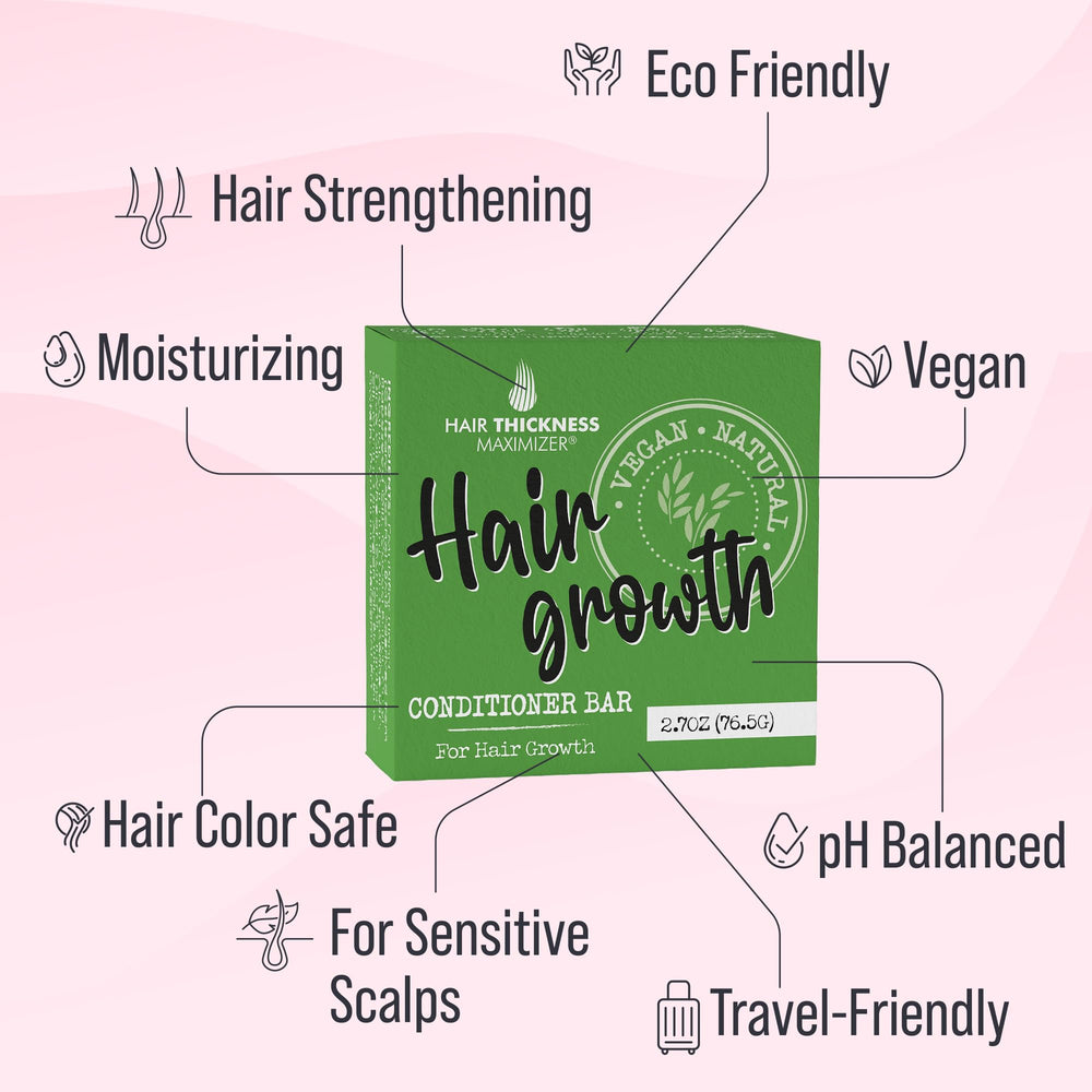 Hair Thickness Maximizer conditioner bar packaging—compact, plastic-free eco-friendly routine.