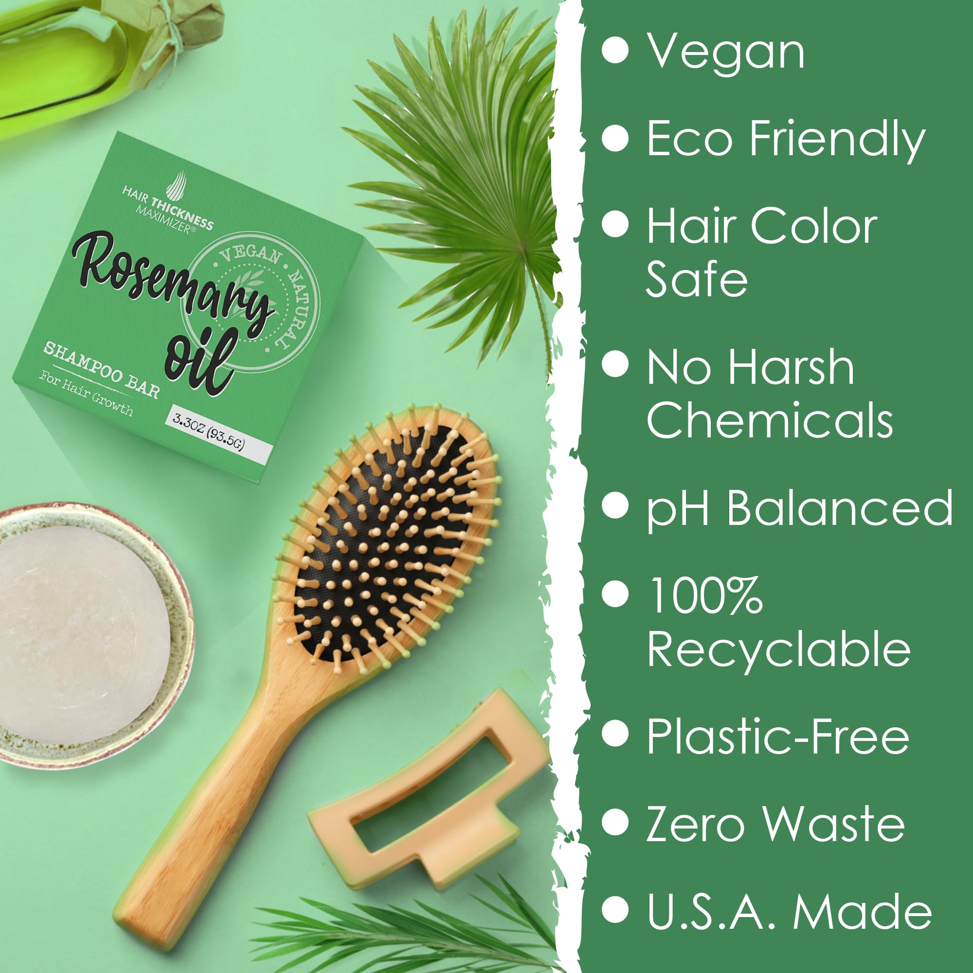Hair Thickness Maximizer rosemary shampoo bar travel tin ready for journeys.