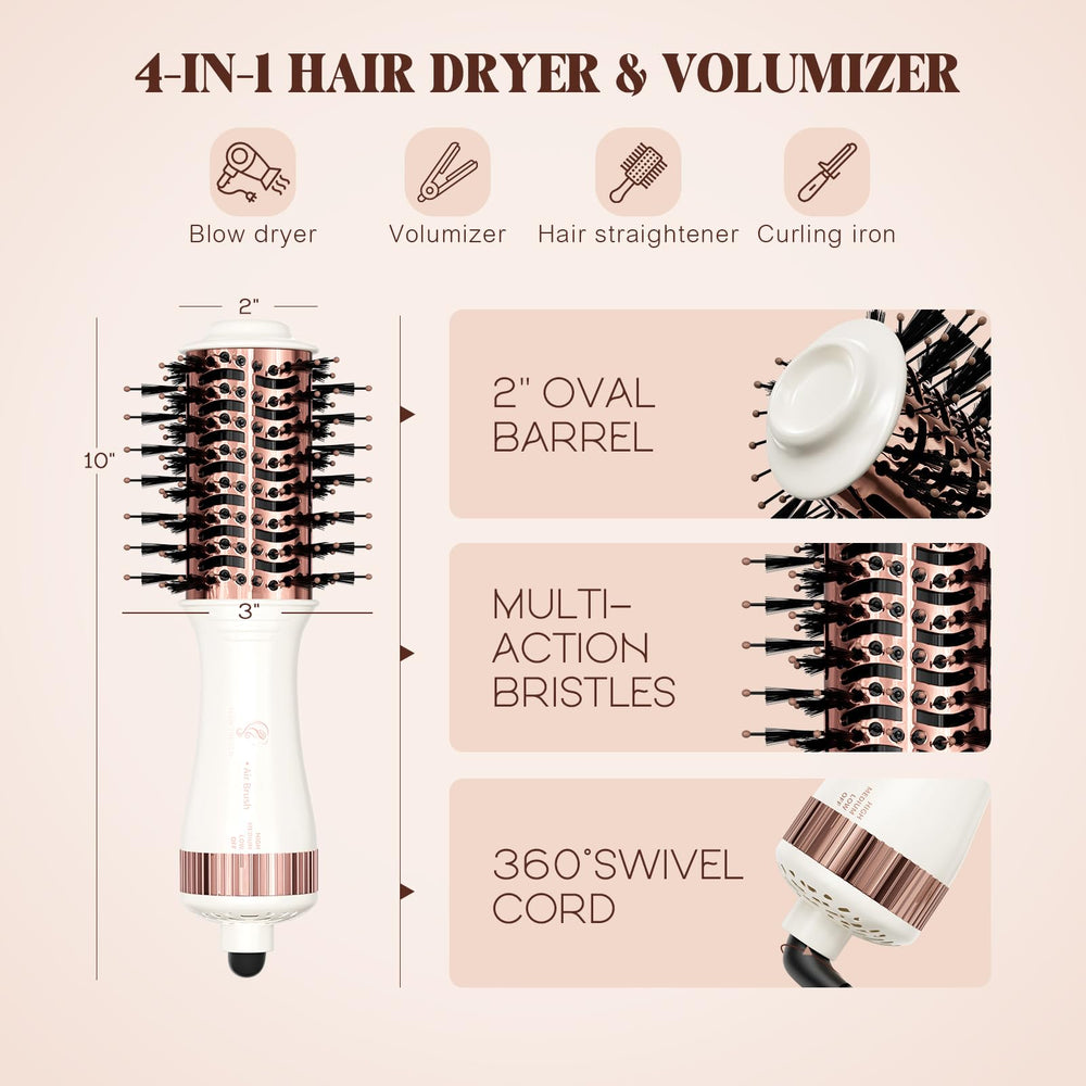 Hair Trends 600W DC motor with three heat levels adapts to hair type.