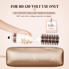 Hair Trends hot air brush four-in-one displays versatile styling and faster drying results.
