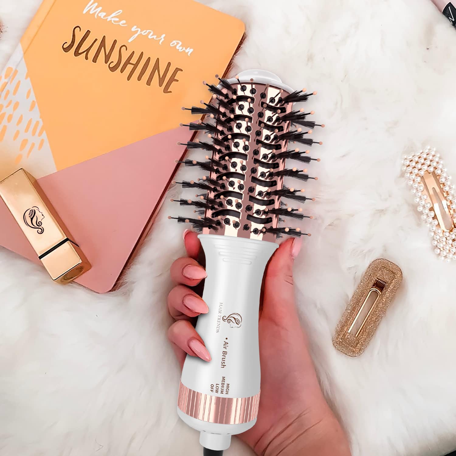 Hair Trends travel friendly tool for quick dry and styled ends.