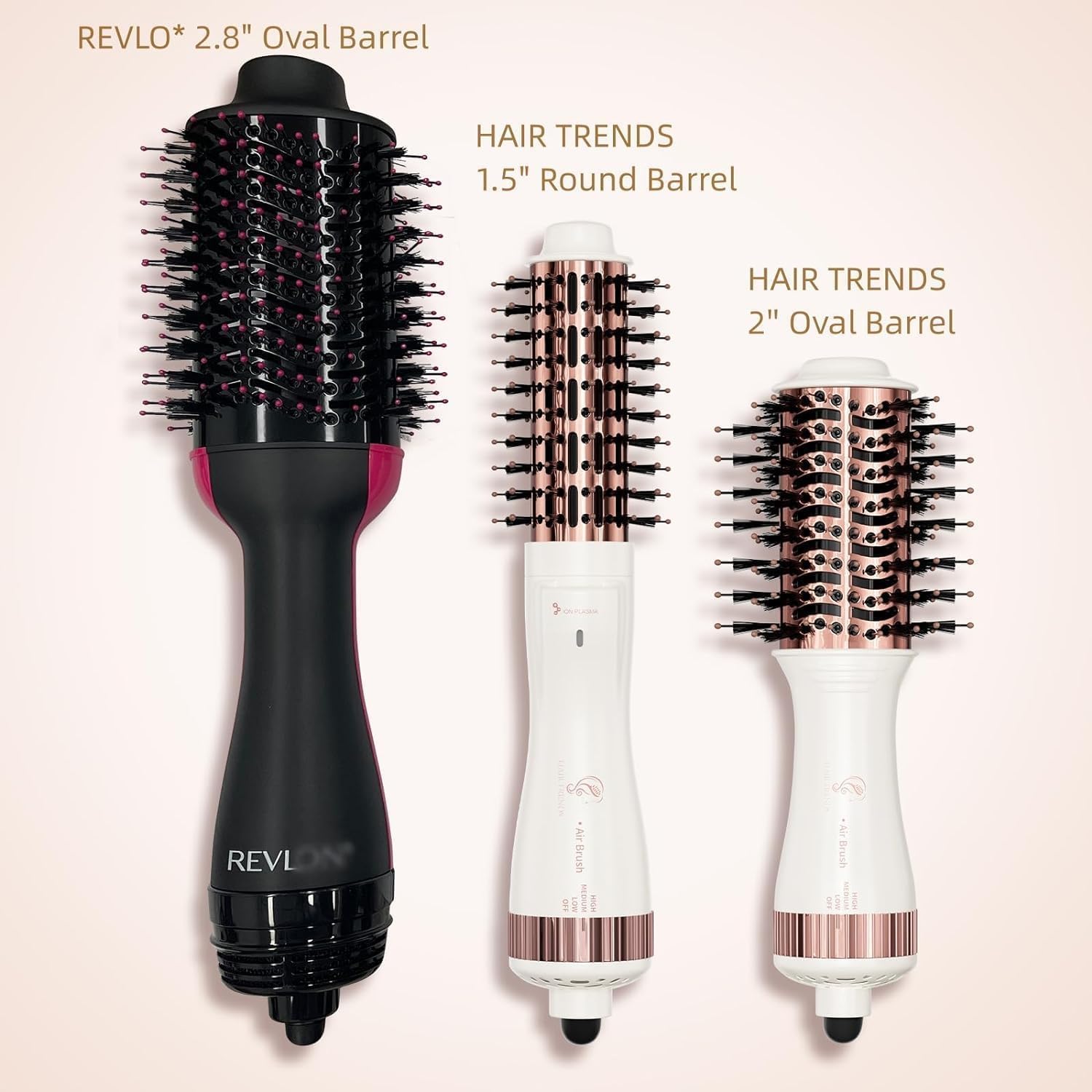 Hair Trends round brush dryer in use on damp hair for volumizing and smoothing