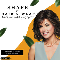 Hair u wear wig spritz-application demonstrates quick styling for synthetic hair pieces