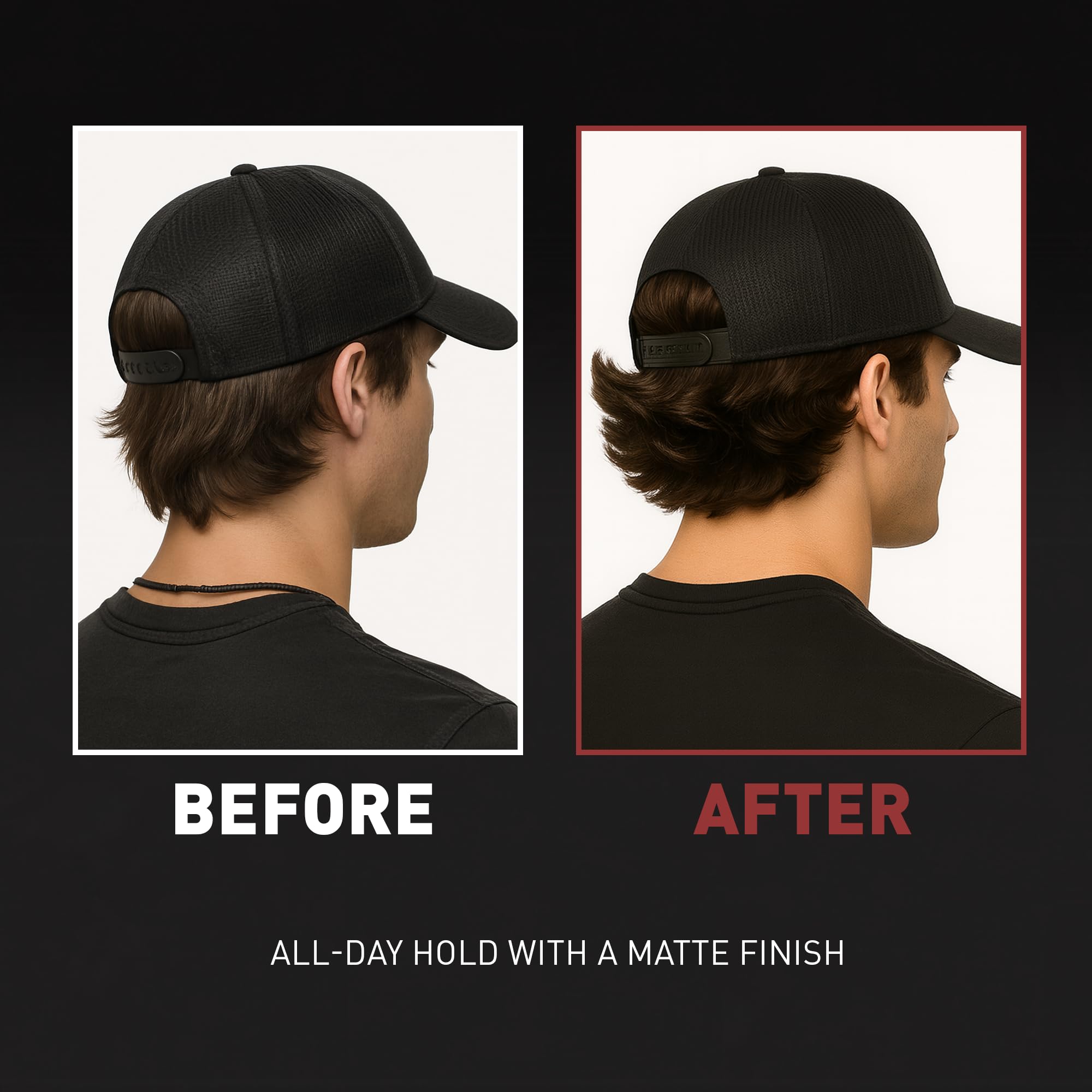Hair Craft Co. CRVFT Hair Clay matte finish on hair for natural look.