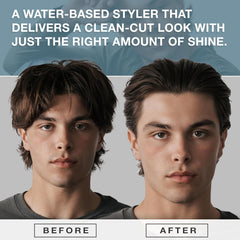 Hair Craft Co. CRVFT Pomade on hair styling shows medium shine and natural texture