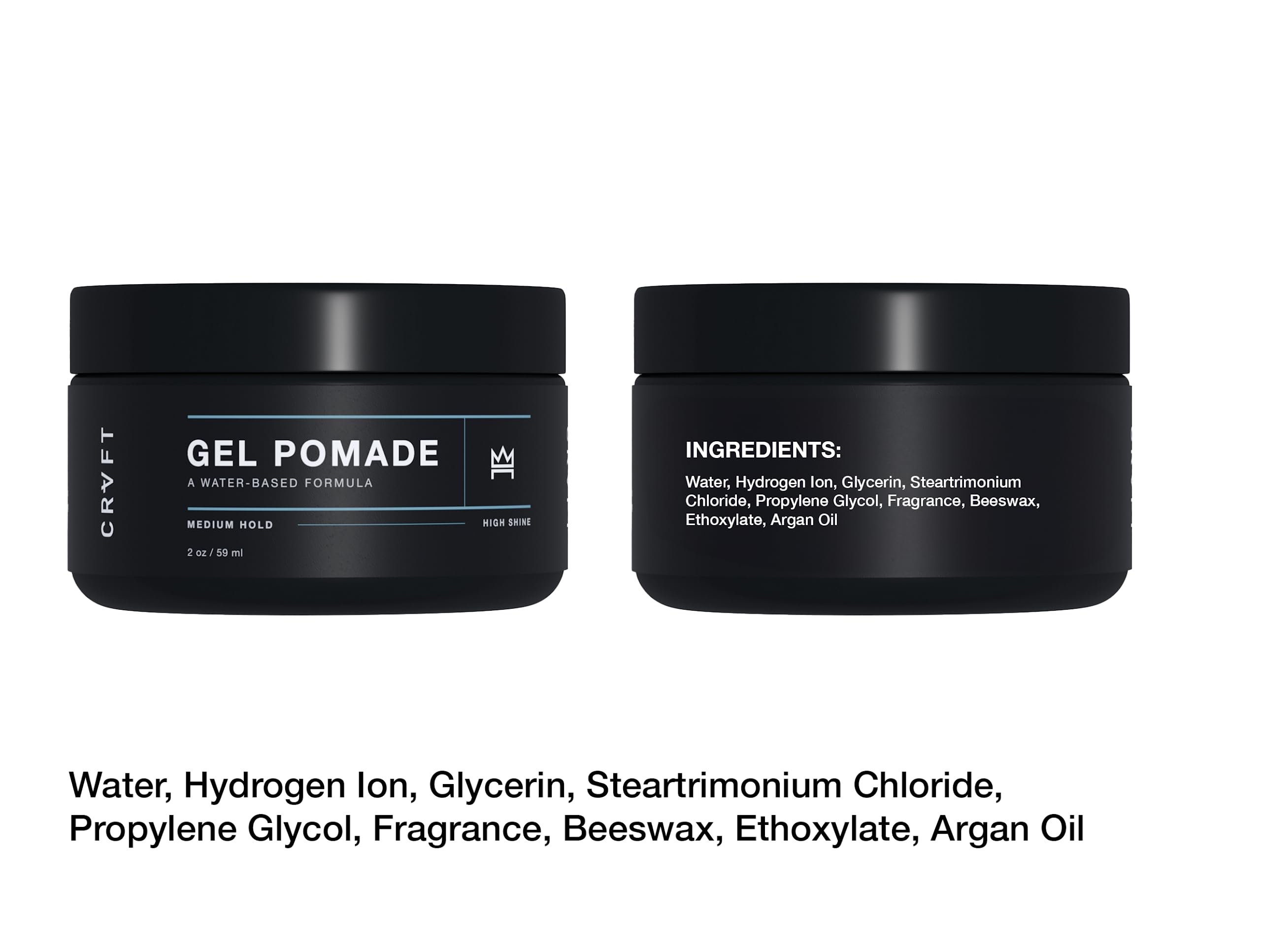 Hair Craft Co. CRVFT Pomade finished semi-matte look for straight or wavy hair