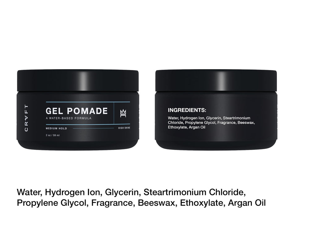 Hair Craft Co. CRVFT Pomade finished semi-matte look for straight or wavy hair