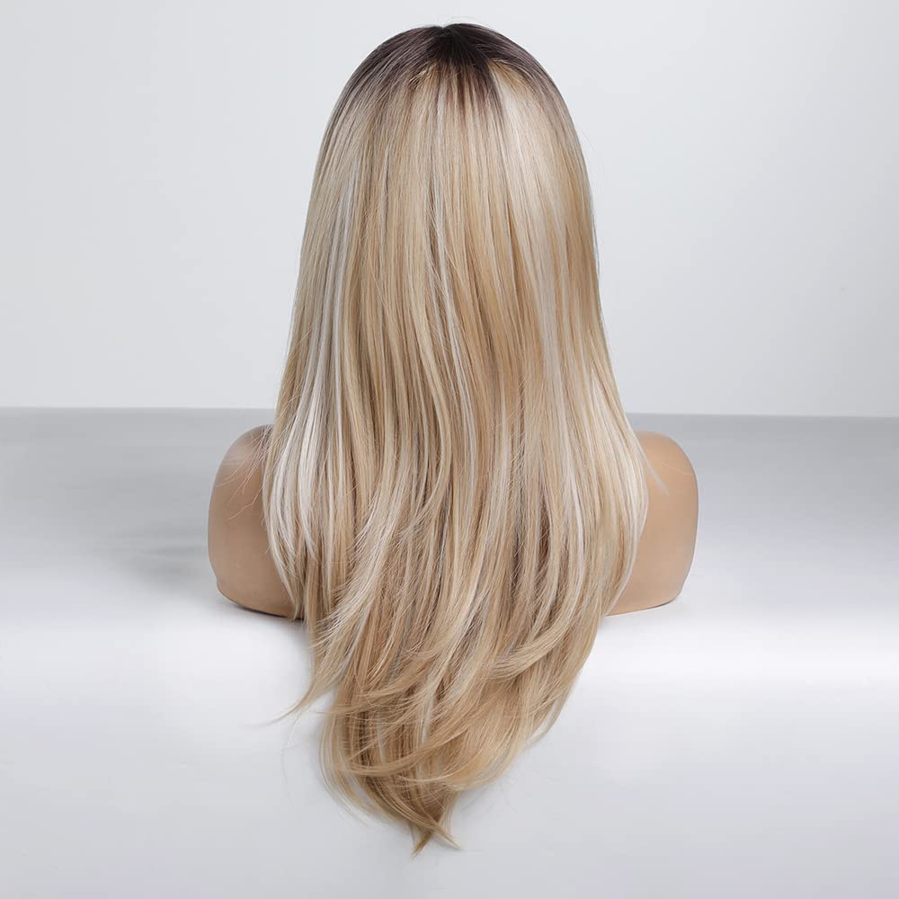 HAIRCUBE blonde wig packaging shows easy shipping and care tips.