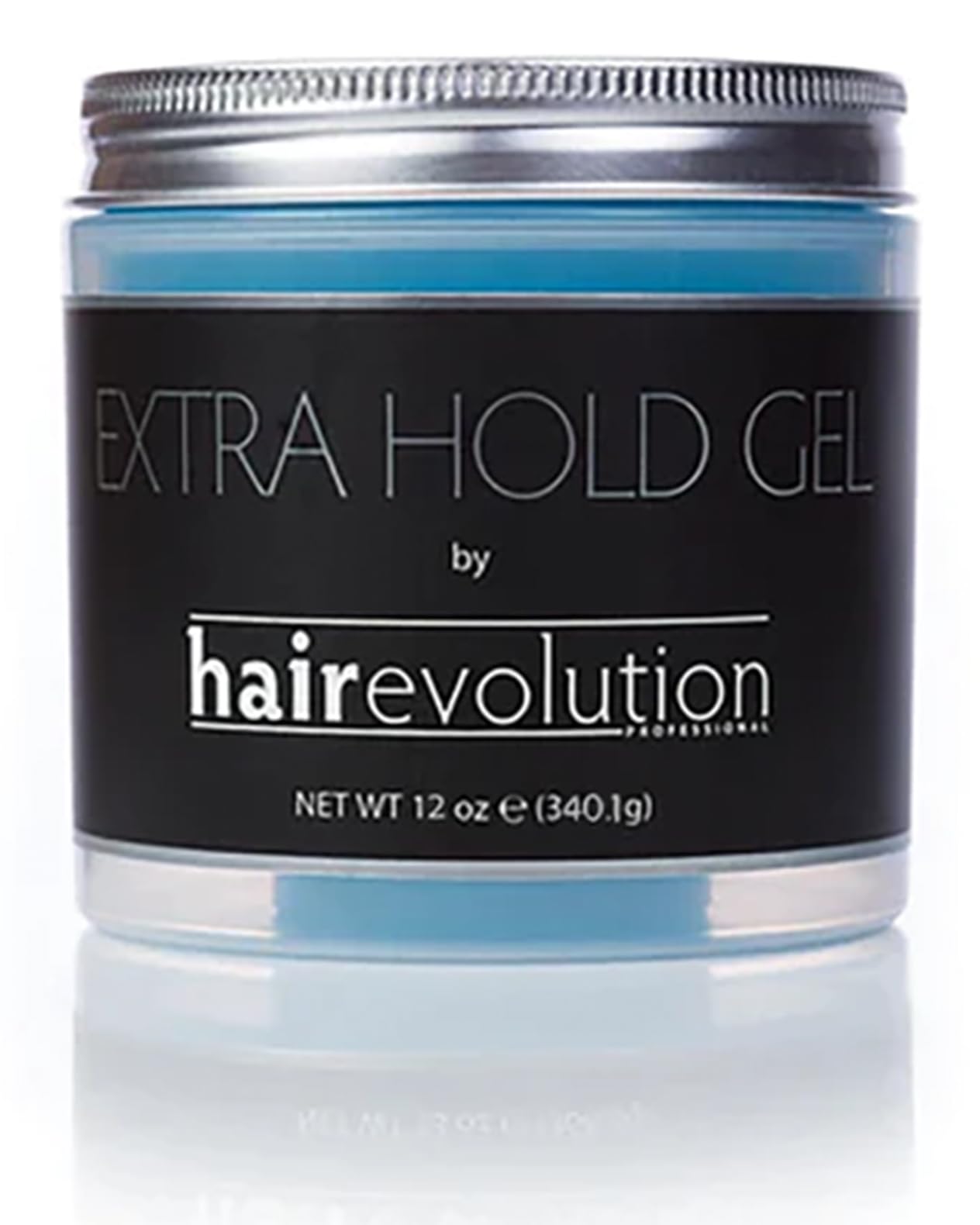 Hairevolution Extra Hold Gel bottle shows strong hold for sleek styles