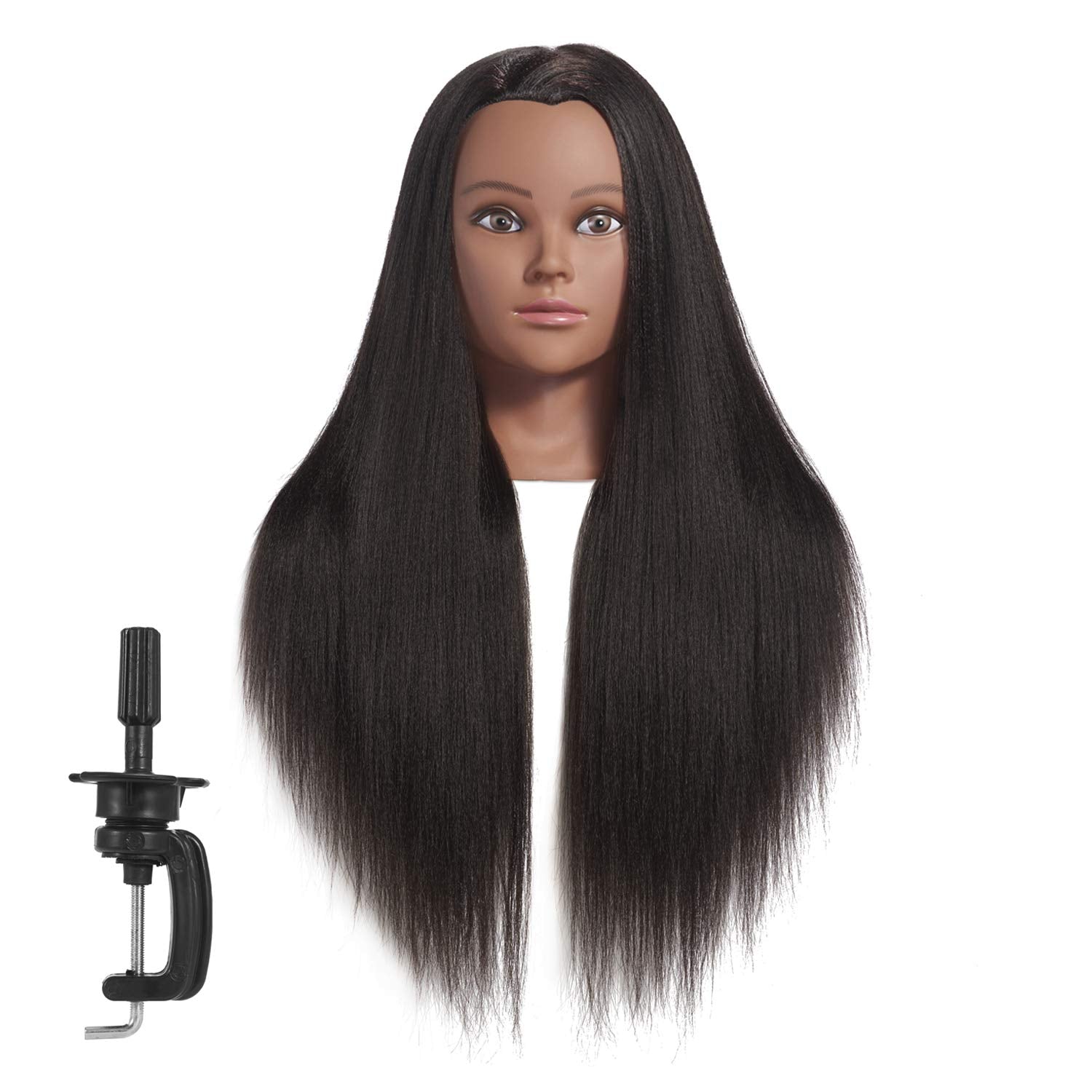 Hairginkgo mannequin head 26-28 inches close-up Yaki fiber hair for styling practice