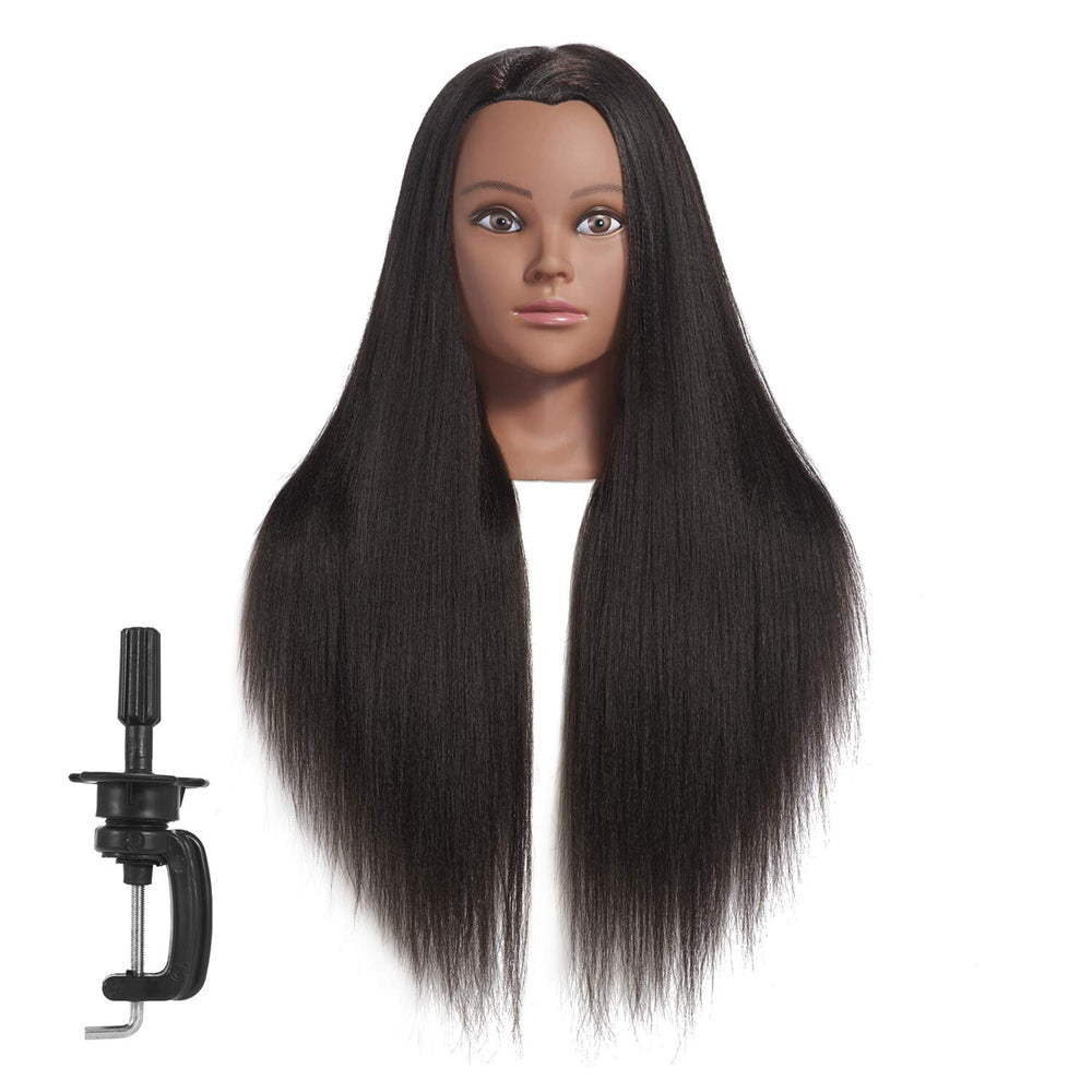 Hairginkgo mannequin head 26-28 inches close-up Yaki fiber hair for styling practice