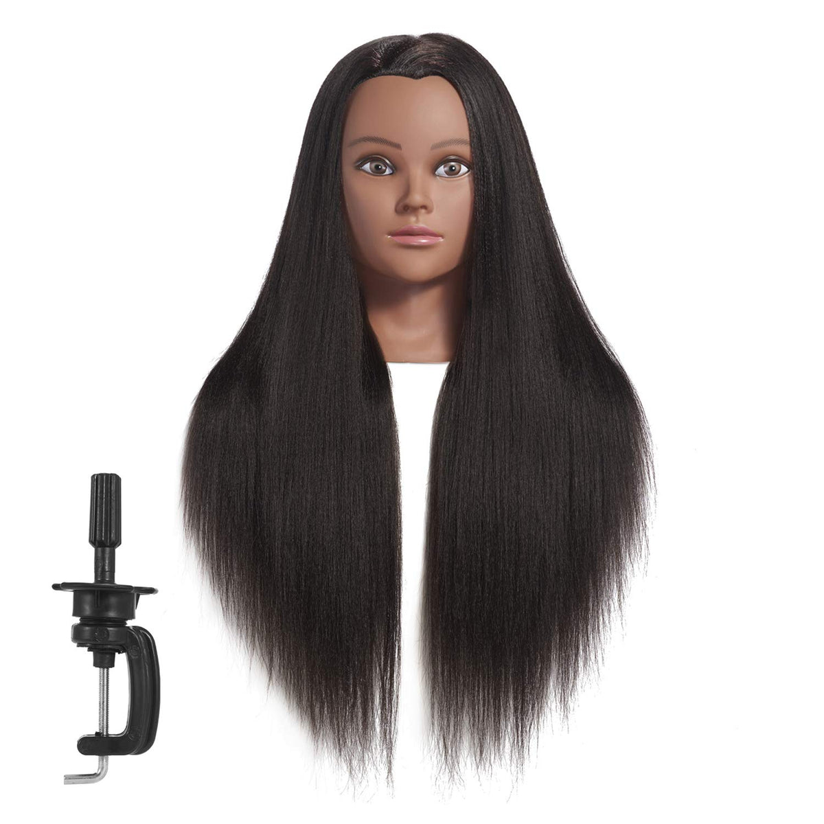 Hairginkgo mannequin head 26-28 inches close-up Yaki fiber hair for styling practice