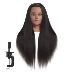 Hairginkgo mannequin head 26-28 inches close-up Yaki fiber hair for styling practice