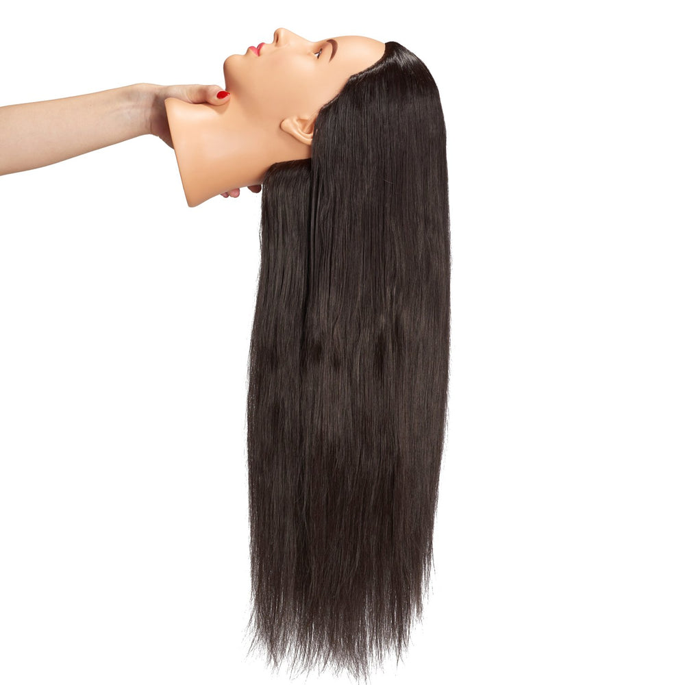 Hairingrid cosmetology doll head used in professional salon training.