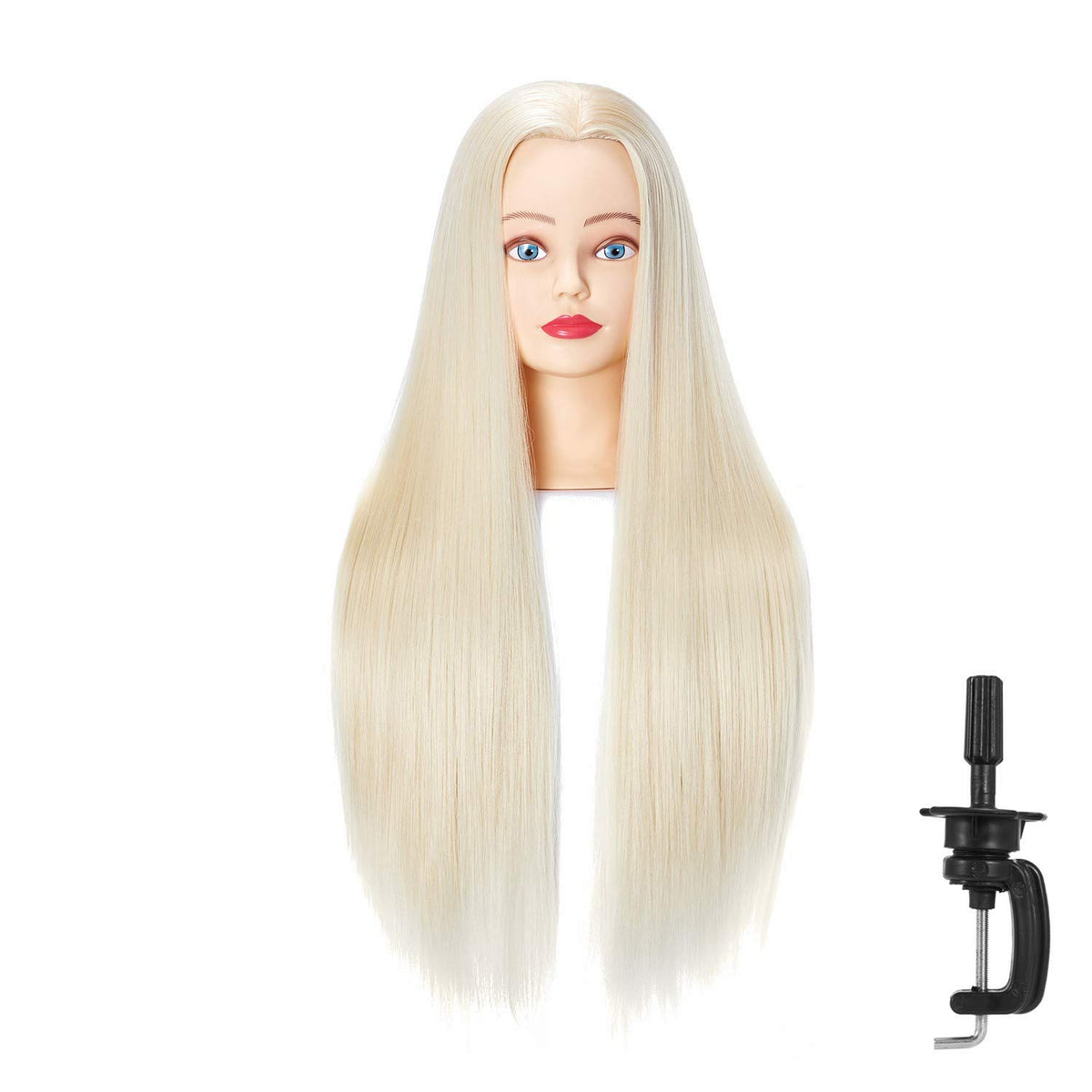 Hairingrid mannequin head front view for practice styling.