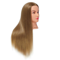 Hairingrid mannequin head golden brown texture close-up showing durable fibers for repeated styling