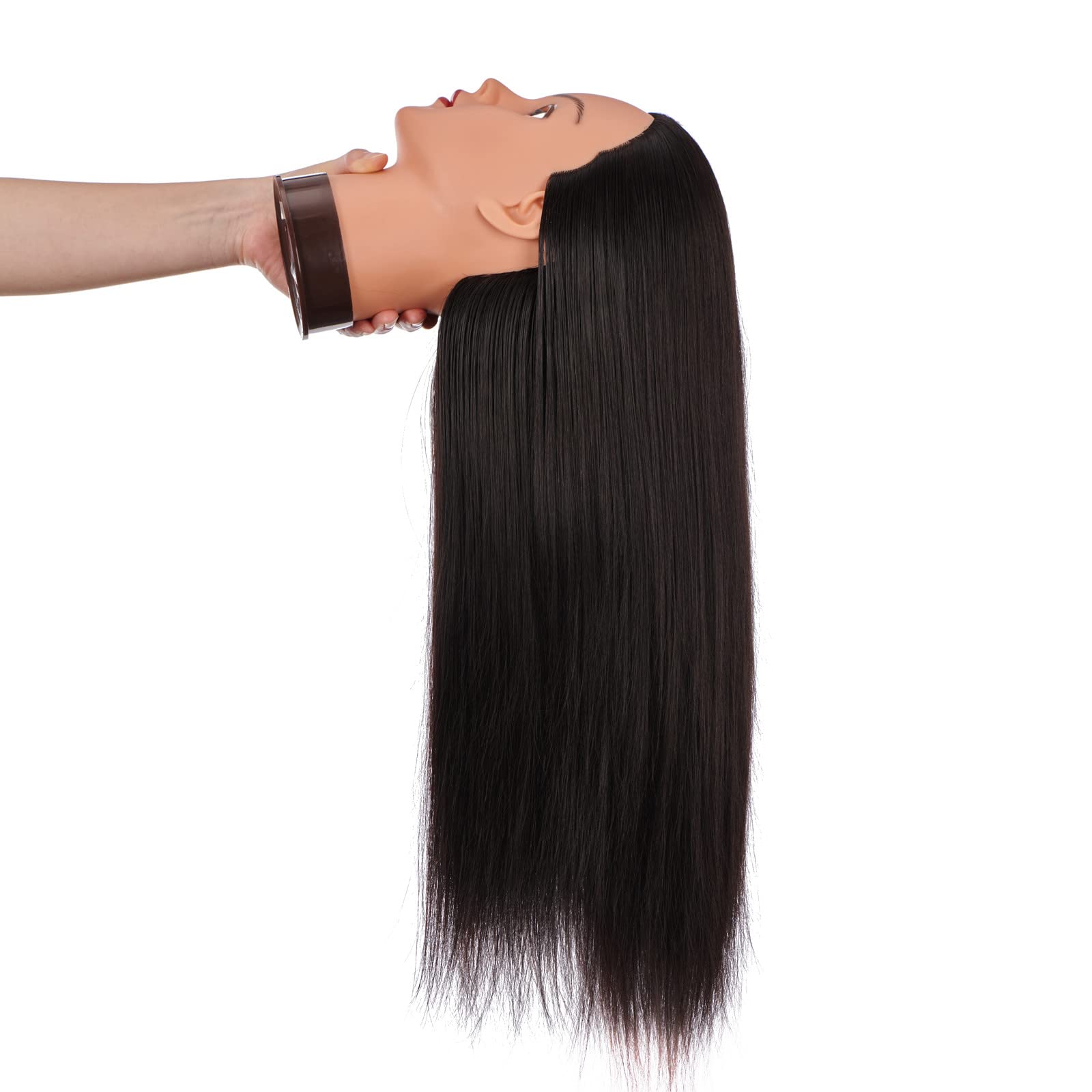 Hairingrid mannequin head with curls for curling and straightening practice.