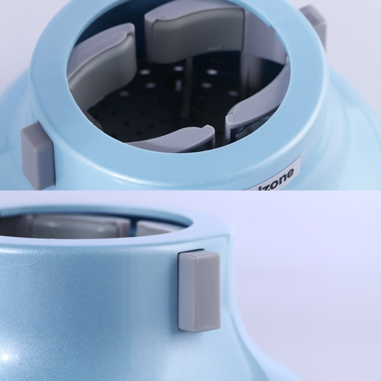 Hairizone diffuser blue packaging-front highlights compact travel and durable construction.