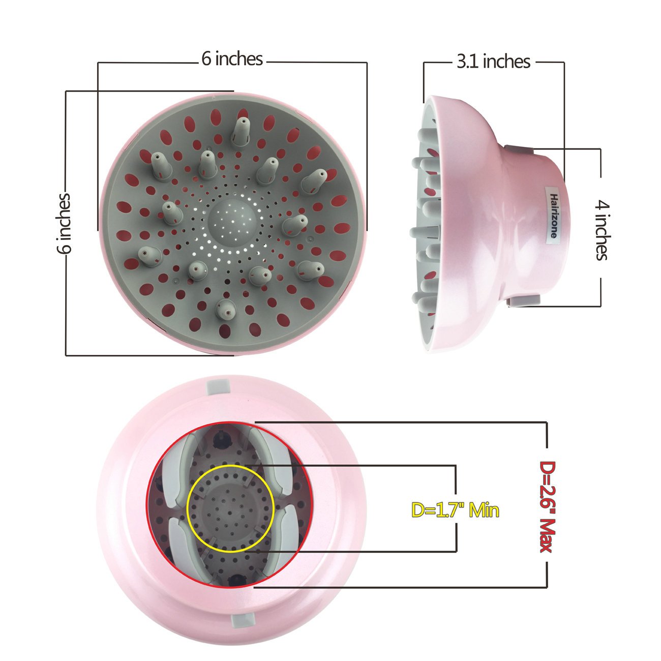Hairizone compatibility with 90-percent market dryers enables convenient home styling.