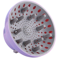 Hairizone universal diffuser attachment connected to a dryer for gentle, even heat diffusion