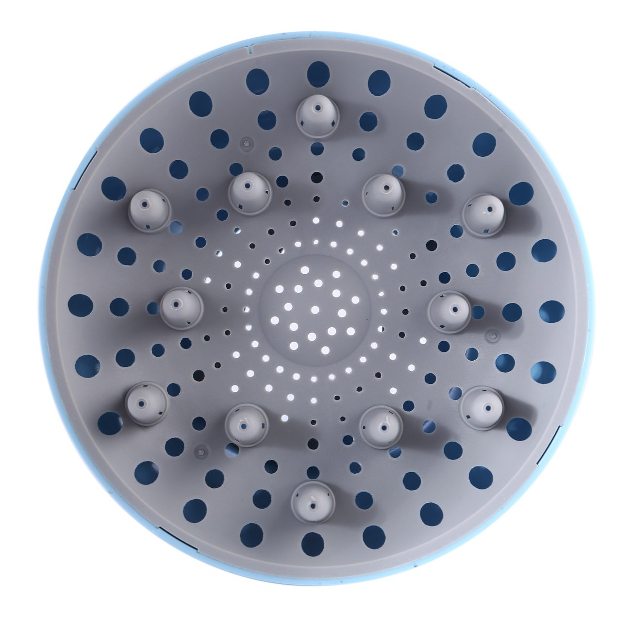 Hairizone universal diffuser blue lockable-buttons close-up highlights secure attachment during use.