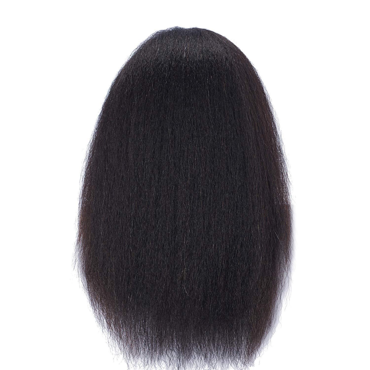Hairlink Afro head undergoing dyeing and conditioning test in controlled setting.