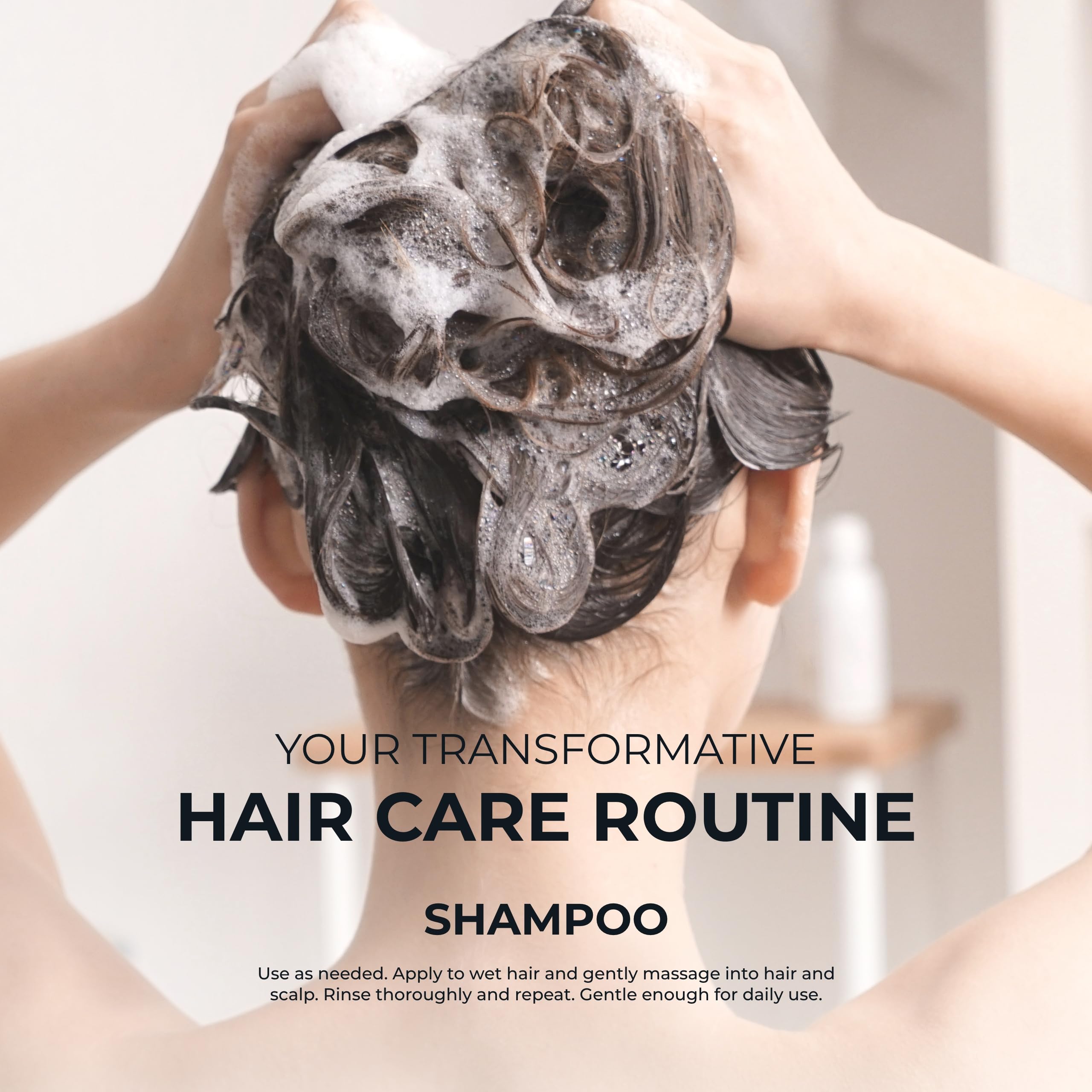 HairMax Density Shampoo man usage scenario.