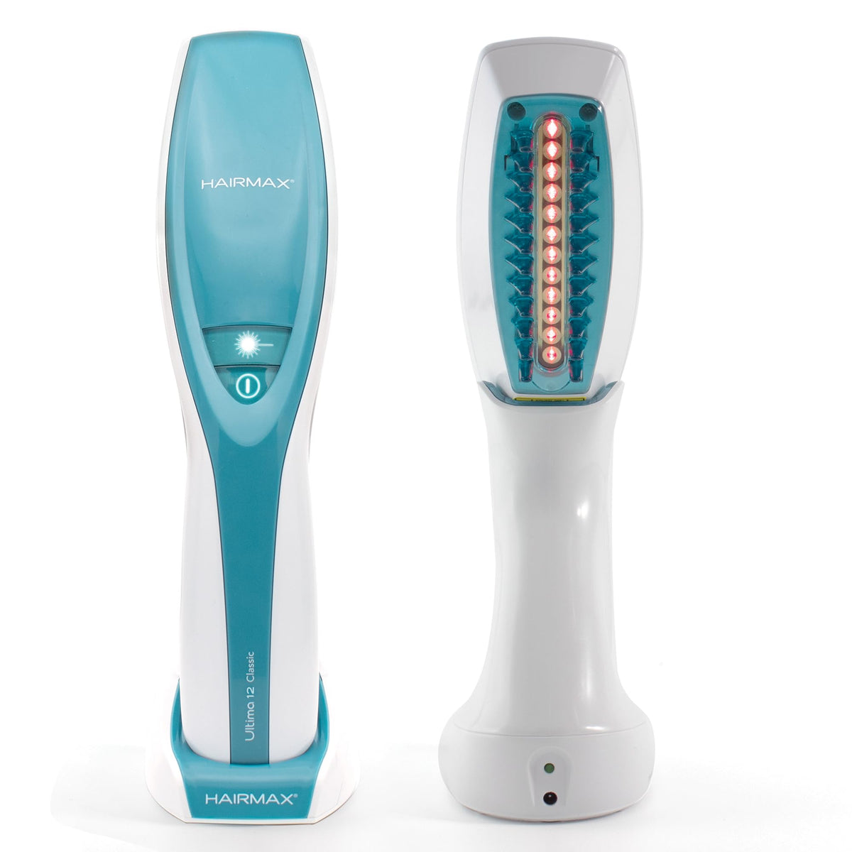 HairMax Ultima 12 Classic front view highlighting compact home-use design for easy scalp therapy.
