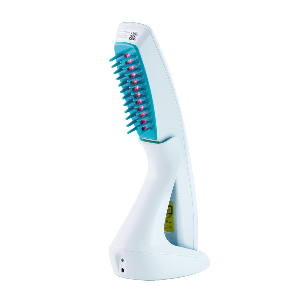 HairMax Ultima 12 Classic laser panel close-up emphasizes focused technology.