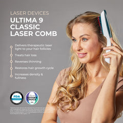 Hairmax Ultima 9 Classic cordless design enabling portable treatment sessions.