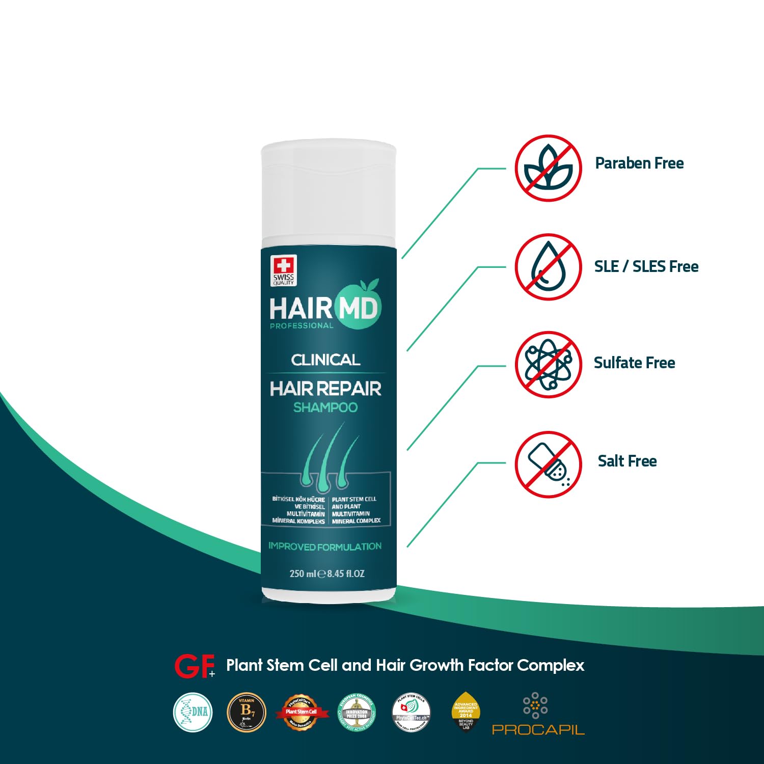 HairMD Transplant Clinical Repair Shampoo application scene for easy daily use