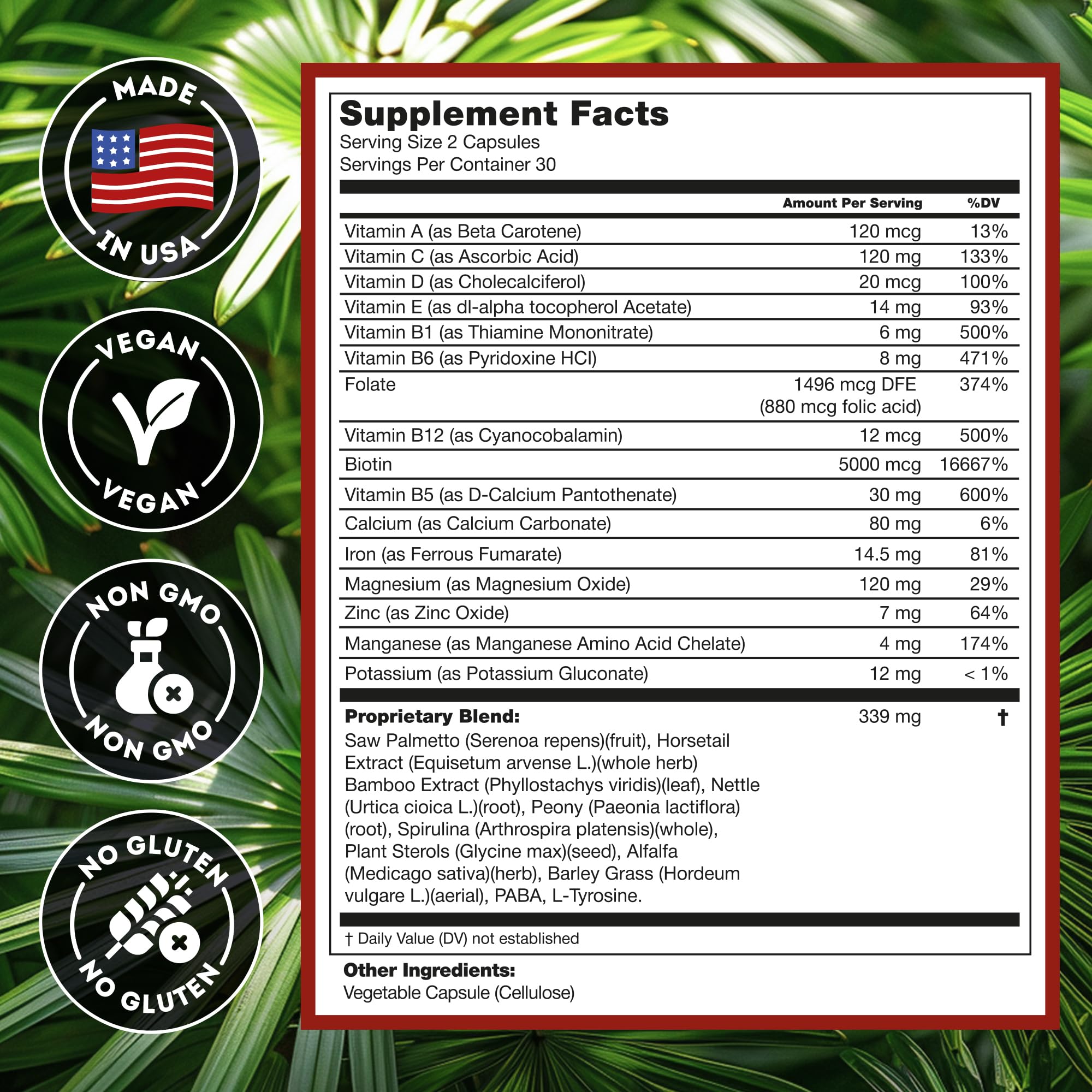 Hairo Nutrition DHT Blocker capsules close-up for easy daily use.