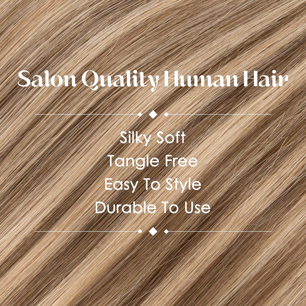 Hairro clip-ins on model demonstrating instant fullness at crown and sides