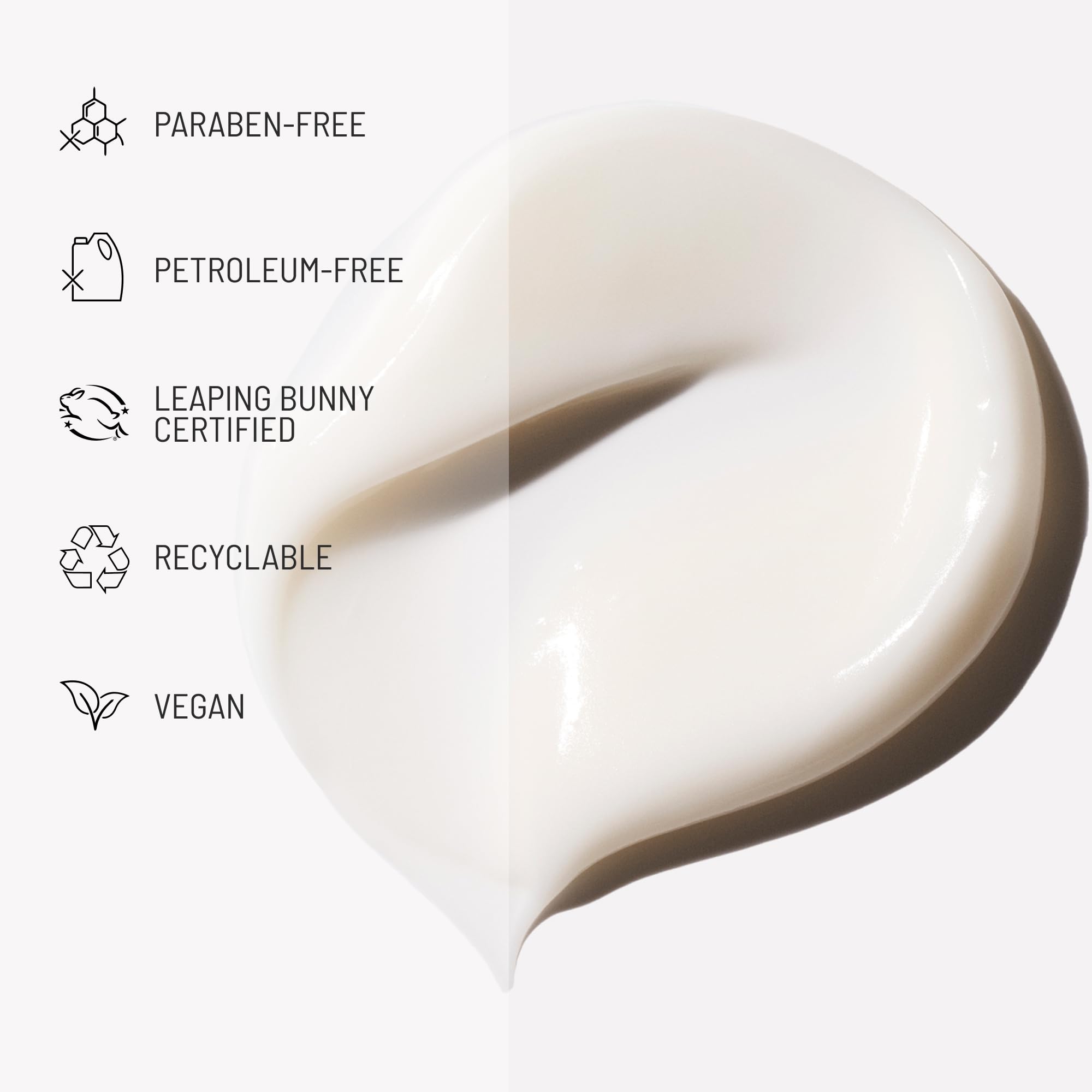 Hairstory Hair Balm application on hands shows dime-to-quarter sizing for different hair thickness