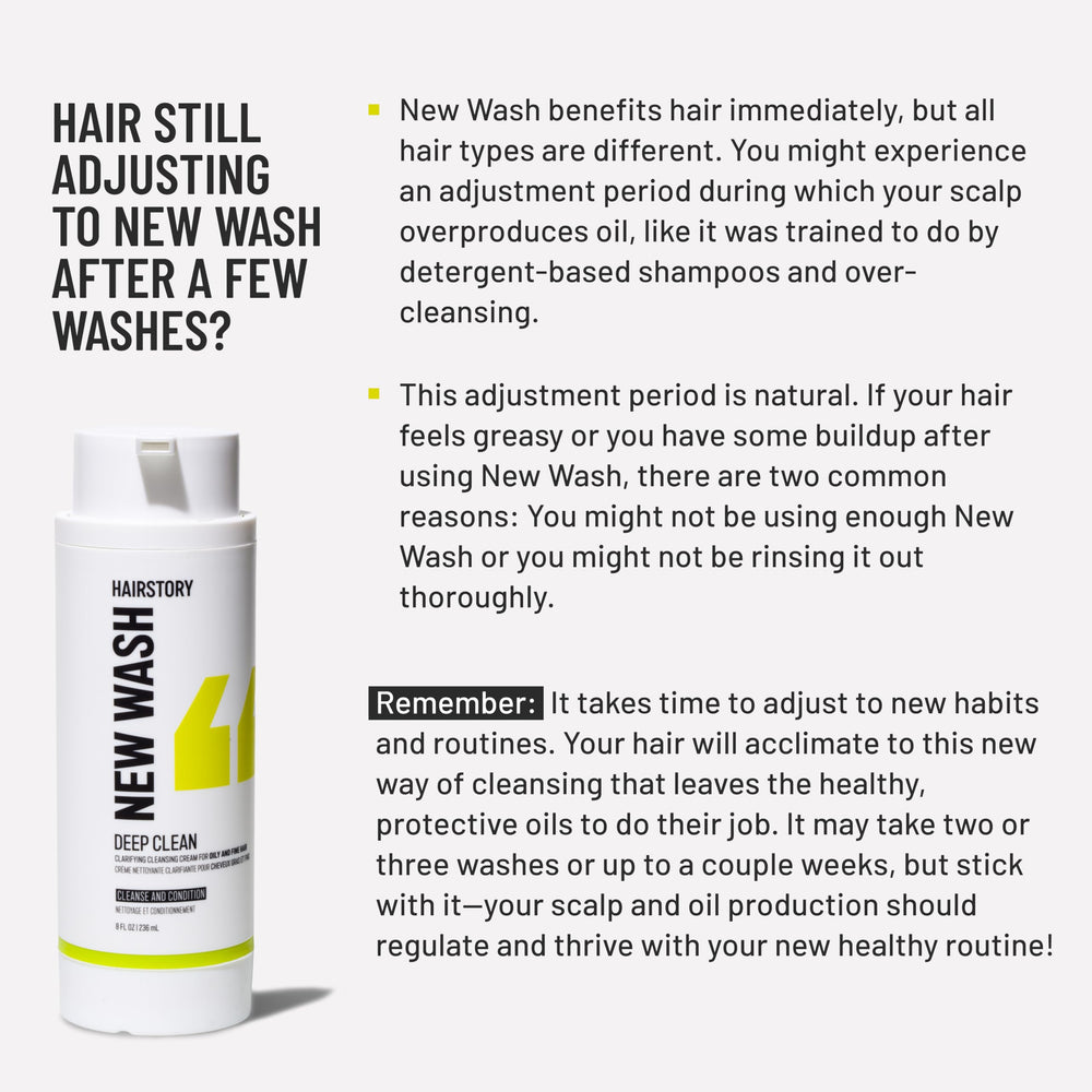 Hairstory New Wash Deep Clean natural oil blend illustrating nourishing ingredients